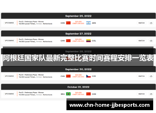 阿根廷国家队最新完整比赛时间赛程安排一览表